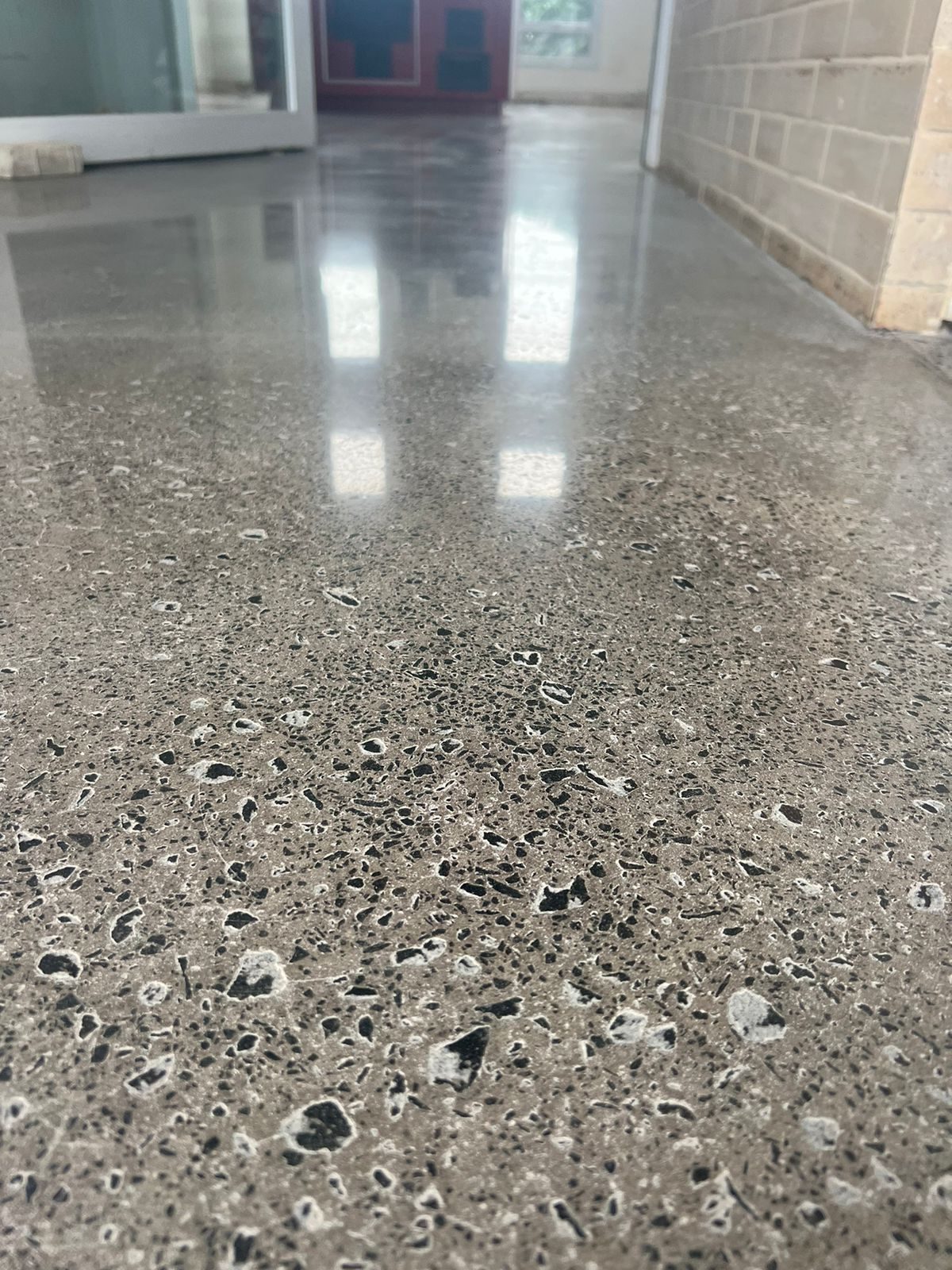 Resultado Final De Piso De Concreto Polido Com Lapidadora Planetária Em Galpão